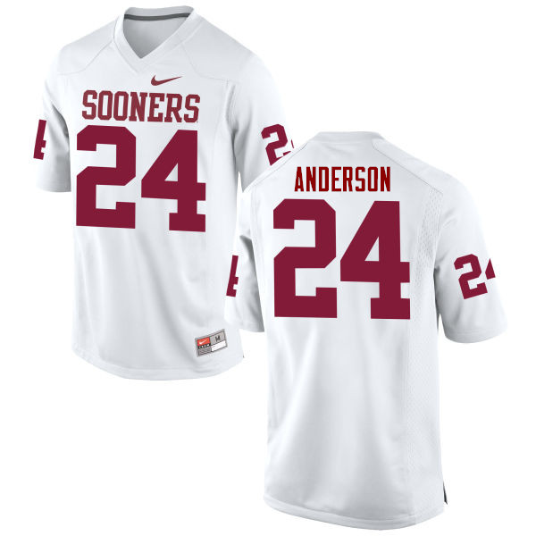 Oklahoma Sooners #24 Rodney Anderson College Football Jerseys Game-White